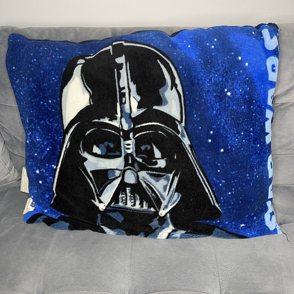 Star Wars Darth Vader Decorative Throw Pillow Black & Blue Fleece See Pictures